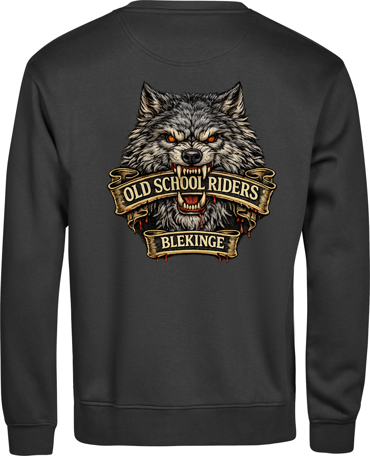 OLD SCHOOL RIDERS.  SWEATSHIRT BLEKINGE